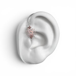 Ines Flower Tube Rose Gold -  Hearing Aid Jewelry