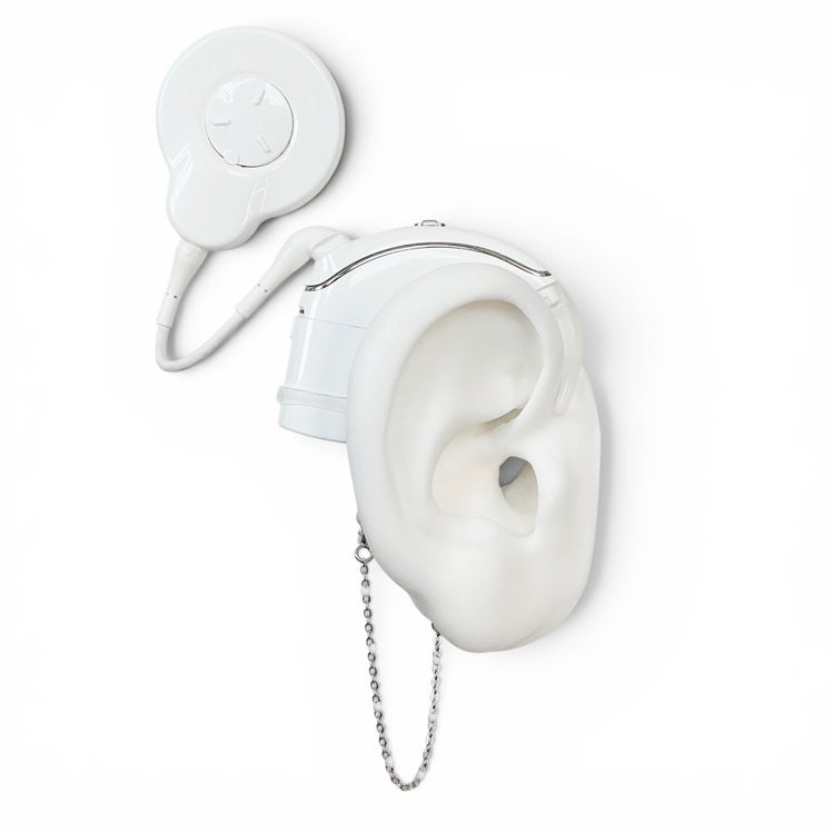 White Stone Silver 7 - Hearing Aid Jewelry